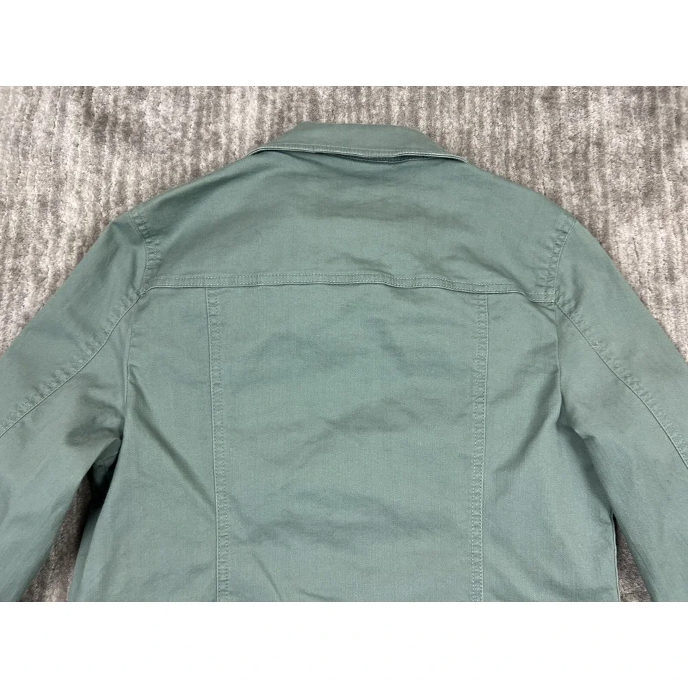 The Tog Shop Jacket Womens S Sage Green Button Front Cotton Stretch Utility Coat